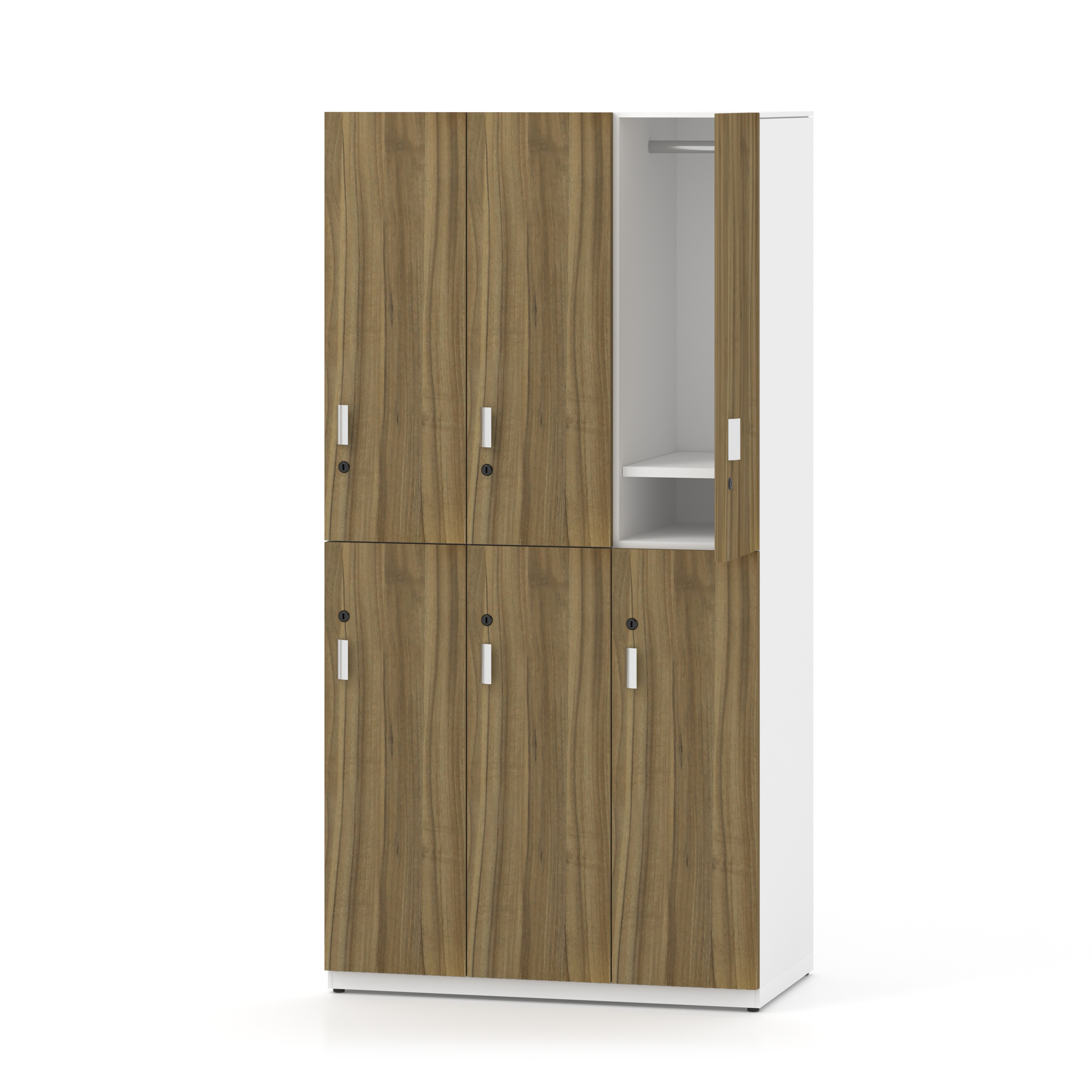 Современный инновационный шкафчик с 6 деревянными дверцами 