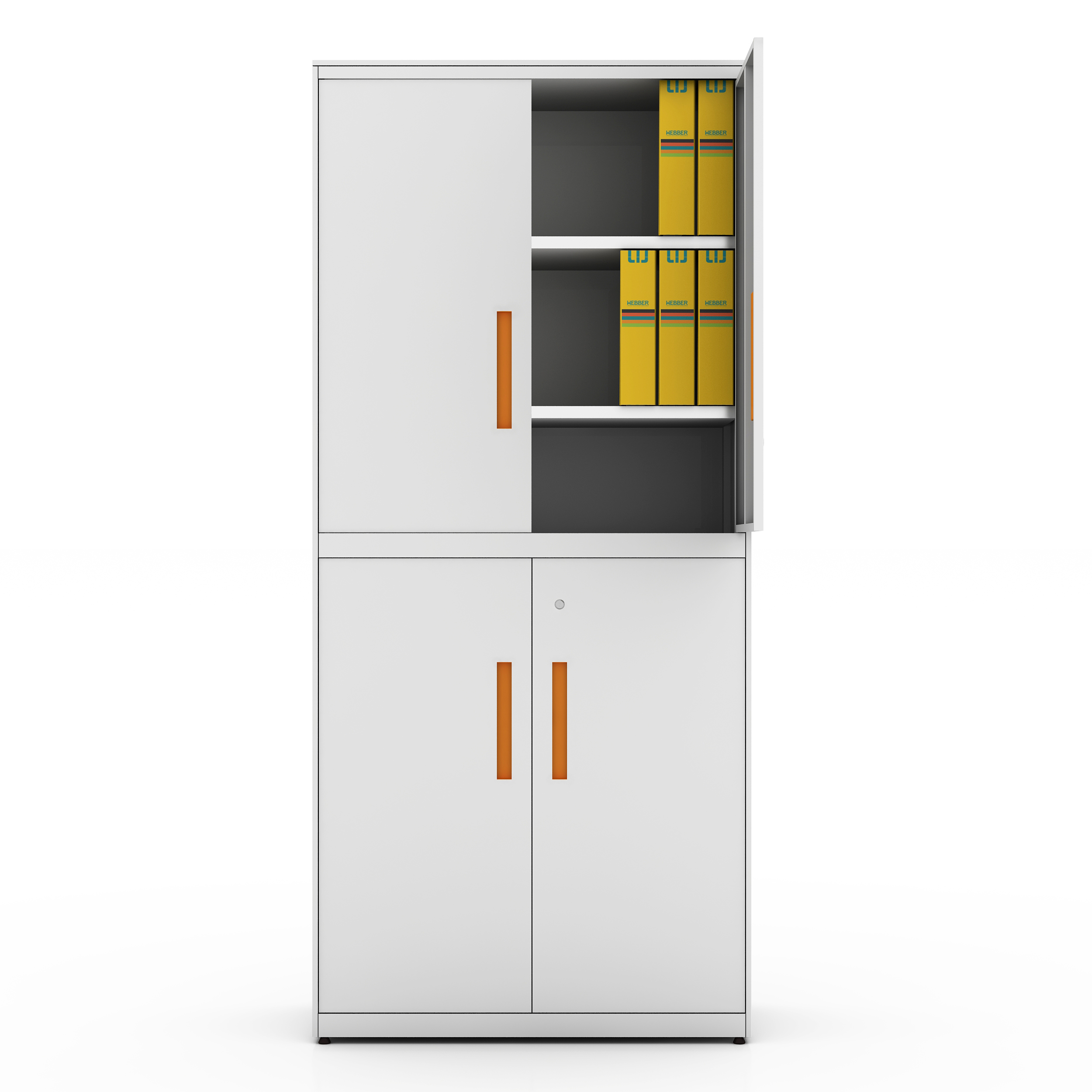 Комбинированный шкаф для хранения документов с металлической распашной дверью